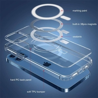 Husa Magsafe Acrylic two-in-one large hole magnetic shell pentru IP13 PRO 6.1 Transparenta
