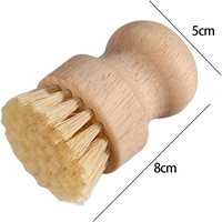 Perie de Curatat Vase si Alimente, Flippy, din Lemn de Fag, 8 x 5 cm, Perie din Sisal, Bej