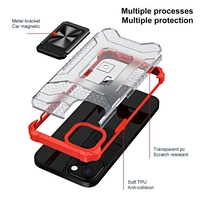 Husa de protectie Flippy compatibila cu Apple iPhone 13 Acrylic Armor cu suport Rosu