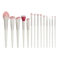 Set 14 Pensule de Machiaj cu Peri Moi, Flippy, cu Suport pentru Depozitare, Bej