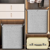 Cutie de Depozitare cu Fermoar, Flippy, Pliabila, Maner Ranforsat, Fermoar Rezistent, pentru Haine, Paturi, Plapumi, Perne, Lenjerii de Pat, Jucarii, 61x50x71 cm, 210 Litri, Gri