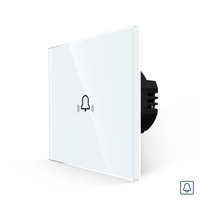 Buton Sonerie cu Touch, cu Revenire, din Sticla LUXION, alb