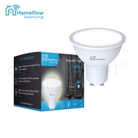 Bec inteligent LED Wireless Homeflow B-5002, GU10, 5W (35W), 300lm, dimabil, lumina calda/ rece, Control de pe telefonul mobil