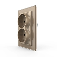 Priza Dubla Livolo cu Rama din Sticla Pentru Doza Simpla, auriu