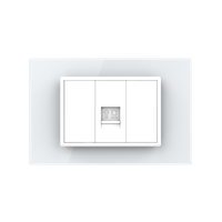 Priza internet Livolo cu rama din sticla - standard italian, alb