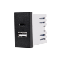 Modul Priza USB A+C 1M LUXION, Standard Italian, negru