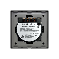 Intrerupator Triplu Wi-Fi + RF433 cu Touch din Sticla LUXION, negru