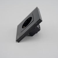 Priza Simpla LUXION cu Rama din Sticla, negru