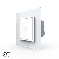 Intrerupator Simplu cu Touch LIVOLO cu Rama din Sticla - Protocol ZigBee EC, alb