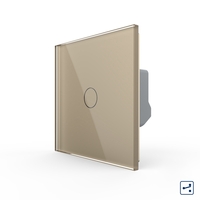 Intrerupator Simplu Cap Scara / Cruce LIVOLO cu Touch - Serie Noua, auriu