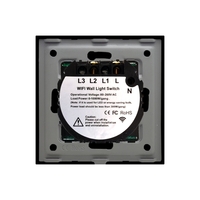 Intrerupator Simplu Wi-Fi + RF433 cu Touch din Sticla LUXION, negru