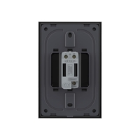 Intrerupator Simplu Cap Scara / Cruce cu Touch Livolo cu Rama Din Sticla 1M, Zigbee EC - Serie Noua, negru