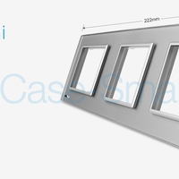 Rama priza tripla Livolo din sticla, gri