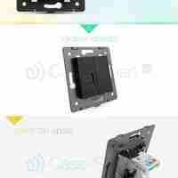 Priza telefon Livolo, negru