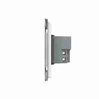 Intrerupator cvadruplu cap scara / cap cruce wireless cu touch Livolo cu rama din sticla, standard Italian - Serie noua, alb