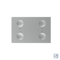 Modul intrerupator cvadruplu cap scara / cap cruce cu touch Livolo standard Italian, Serie noua, gri