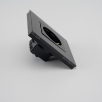 Priza Simpla LUXION cu Rama din Sticla, negru