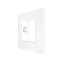 Priza Telefon + Blank cu Rama din Sticla LUXION, alb