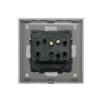 Intrerupator Simplu Mecanic cu Reset / Revenire LUXION cu Rama din Sticla, gri