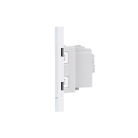 Priza Tripla cu Rama din Sticla LUXION, Standard Italian, 6M, alb