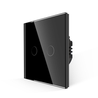 Intrerupator Dublu cu Touch din Sticla LUXION, 500W, negru