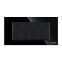 Intrerupator Mecanic 8 Posturi LUXION cu Rama din Sticla, Standard Italian, 4M, negru