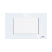 Intrerupator Simplu Cap Scara Mecanic 1M si 2 Taste False LUXION cu Rama din Sticla, Standard Italian, 3M, alb