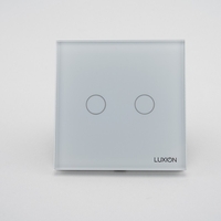 Intrerupator Dublu cu Touch din Sticla LUXION, 500W, alb