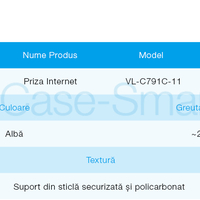 Priza internet Livolo cu rama din sticla, gri