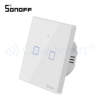 Intrerupator dublu cu touch Sonoff T2EU2C, Wi-Fi + RF, Control de pe telefonul mobil