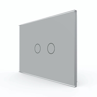 Panou Intrerupator Dublu cu Touch LIVOLO Din Sticla, Standard Italian, gri
