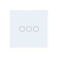 Intrerupator Triplu Wi-Fi + RF433 cu Touch din Sticla LUXION, alb