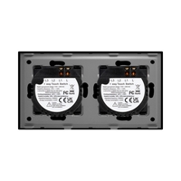 Intrerupator Simplu + Simplu cu Touch din Sticla LUXION, negru