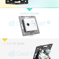 Priza dubla televizor + priza internet Livolo, alb