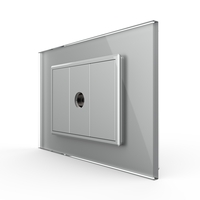 Priza Simpla TV Livolo cu Rama din Sticla - Serie Noua, gri