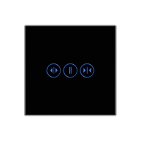 Intrerupator Wi-Fi Draperie cu Touch din Sticla LUXION, negru