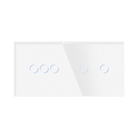 Intrerupator Triplu + Dublu cu Touch din Sticla LUXION, alb