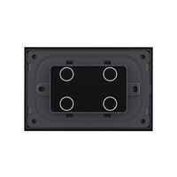 Panou intrerupator cvadruplu cu touch Livolo din sticla, standard Italian - Serie noua, negru