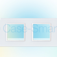 Rama intrerupator cu touch simplu+priza tripla LIVOLO din sticla, alb