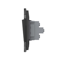 Intrerupator Dublu Mecanic Cap Scara LIVOLO cu Rama din Sticla - Serie Noua, negru