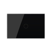 Intrerupator cap scara/cruce wireless cu touch Livolo din sticla - standard italian, negru