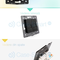 Priza dubla telefon + internet Livolo, negru