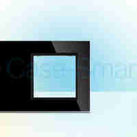 Panou intrerupator simplu cu touch si priza simpla Livolo din sticla, negru