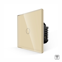 Intrerupator Simplu Wi-Fi cu Touch din Sticla LUXION, auriu