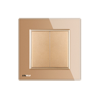 Priza blank/goala Livolo cu rama din sticla, auriu