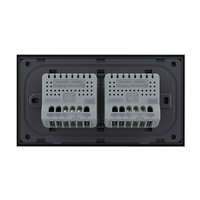 Intrerupator Simplu + Simplu cu Touch LIVOLO cu Rama Din Sticla, Standard Italian, 4M, negru