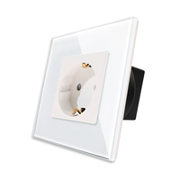 Priza Simpla LUXION cu Rama din Sticla, alb