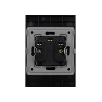 Priza Dubla cu Rama din Sticla LUXION Pentru Doza Simpla, negru