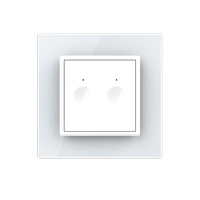 Intrerupatorul Dublu cu Touch LIVOLO cu Rama Din Sticla - Protocol Zigbee EC, alb