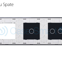 Panou intrerupator dublu+simplu+ priza Livolo din sticla, alb
